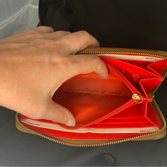 Coach White and Red Polka Dot Zip Wallet - Picture 10 of 11